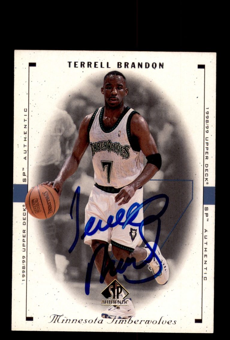 Signed Basketball Card Auto Terrell Brandon 1998-99 SP Authentic #52