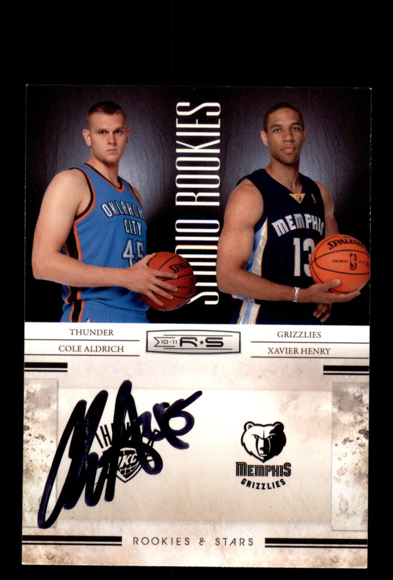 Signed Basketball Card Auto Cole Aldrich 2010-11 Panini Rookies & Stars #7