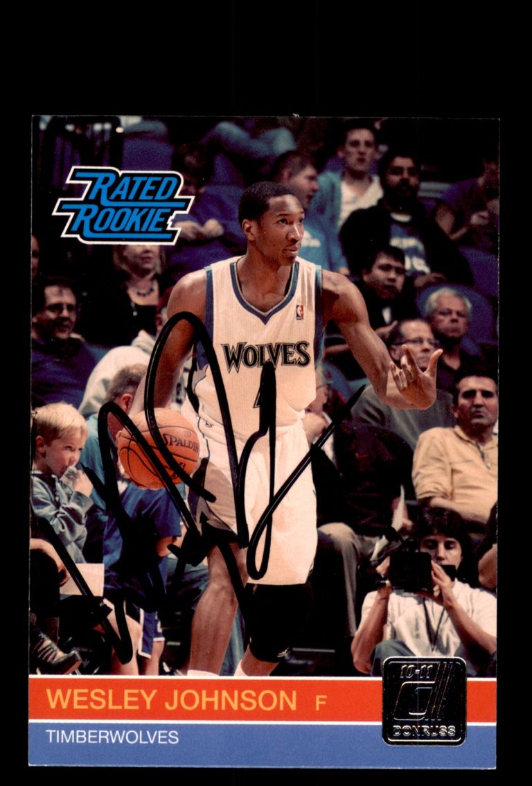 Signed Basketball Card Auto Wesley Johnson 2010-11 Donruss #231 Timberwolves