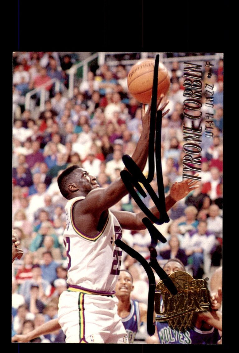 Signed Basketball Card Auto Tyrone Corbin 1994-95 Ultra #183 Utah Jazz