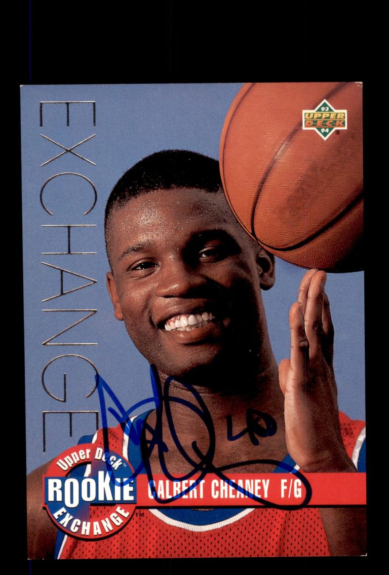 Signed Basketball Card Auto Calbert Cheaney 1993-94 Upper Deck #RE6 Bullets