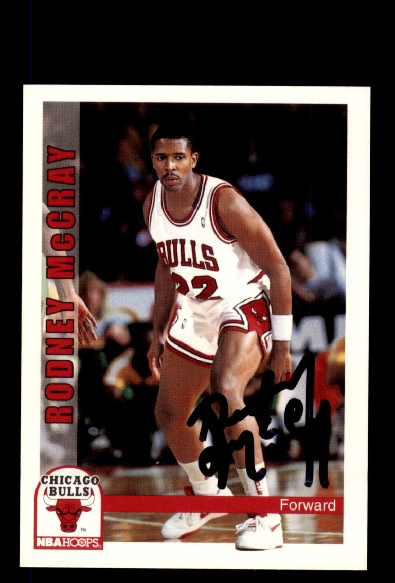 Signed Basketball Card Auto Rodney McCray 1992-93 Hoops #362 Chicago Bulls