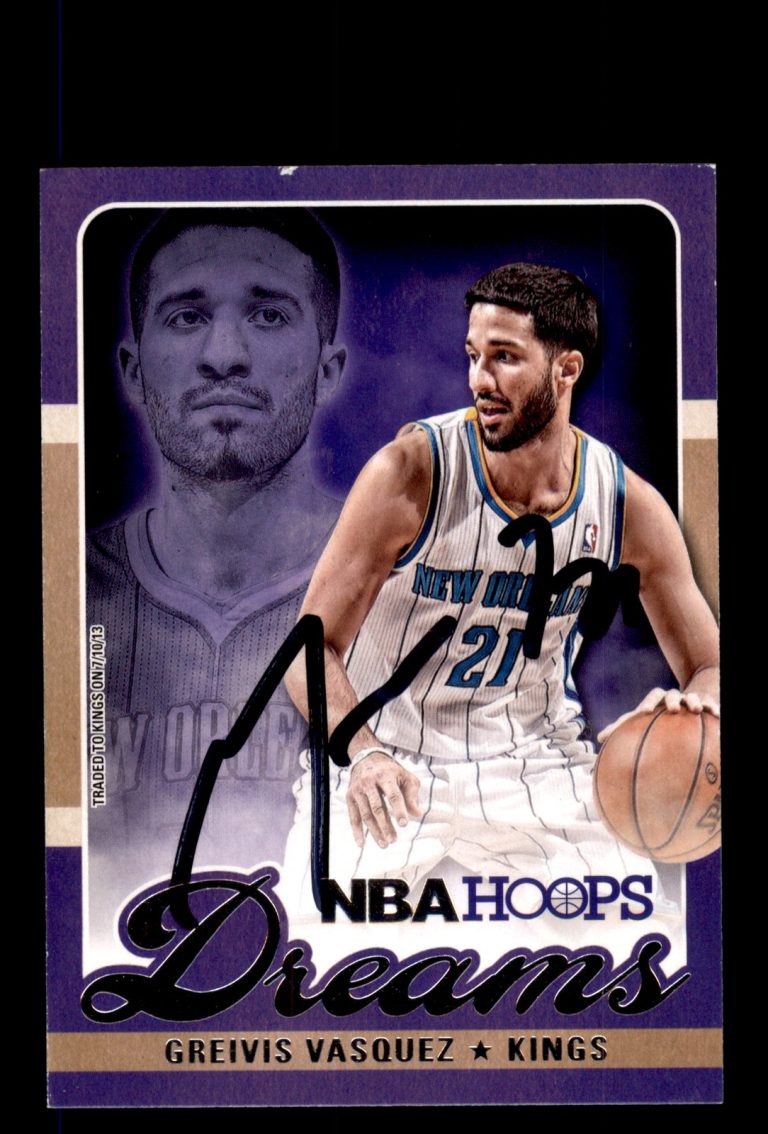 Signed Basketball Card Auto Greivis Vasquez 2013-14 Hoops #5 Sacramento Kings