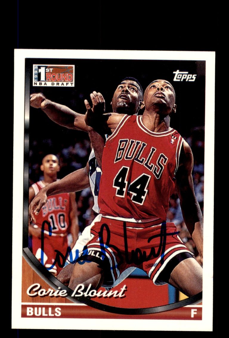 Signed Basketball Card Auto Corie Blount 1993-94 Topps #326 Chicago Bulls