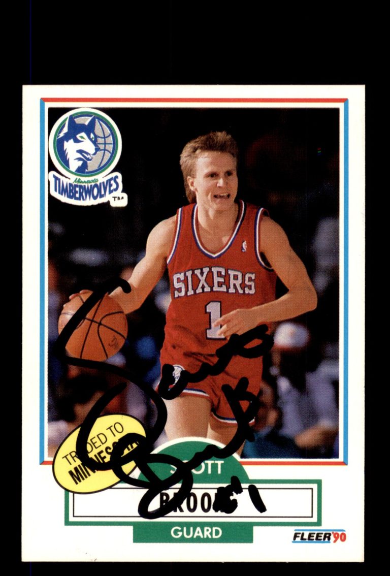 Signed Basketball Card Auto Scott Brooks 1990-91 Fleer #140 Timberwolves