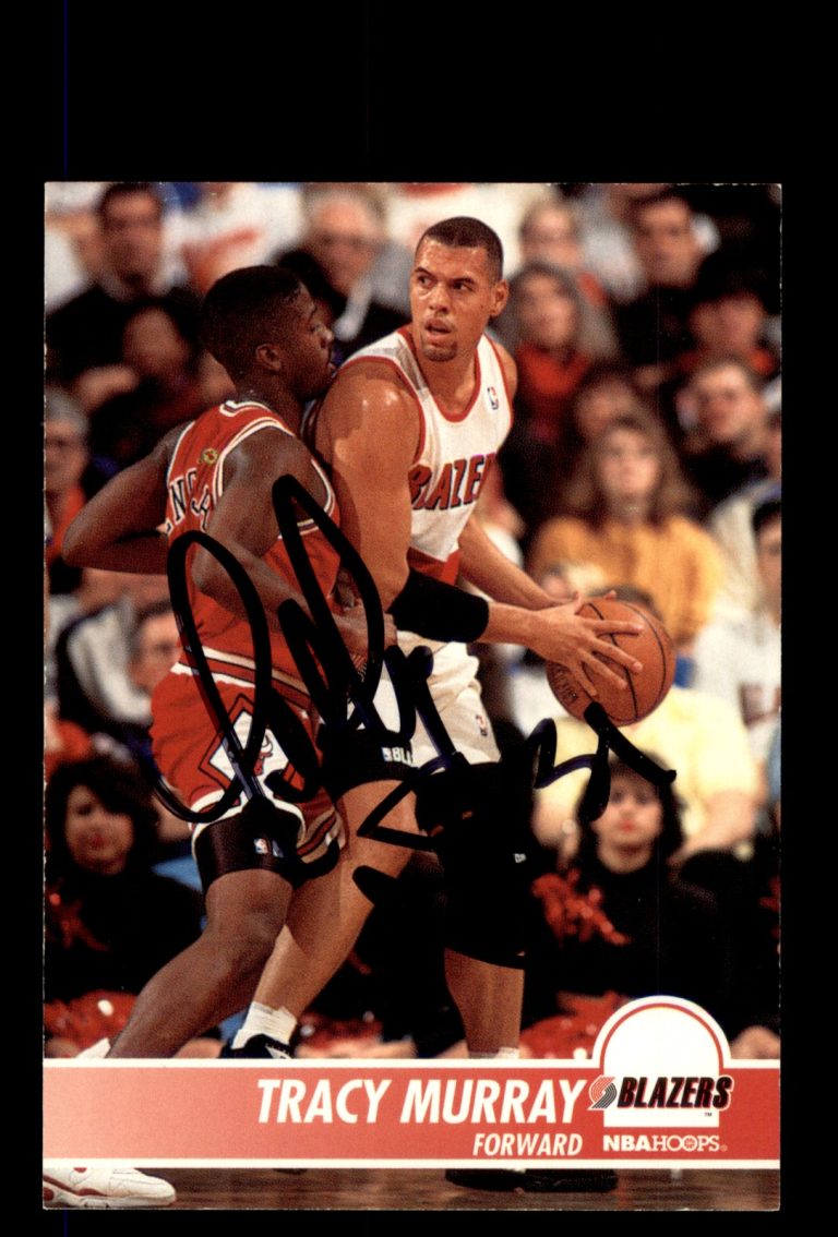 Signed Basketball Card Auto Tracy Murray 1994-95 Hoops #177 Trail Blazers