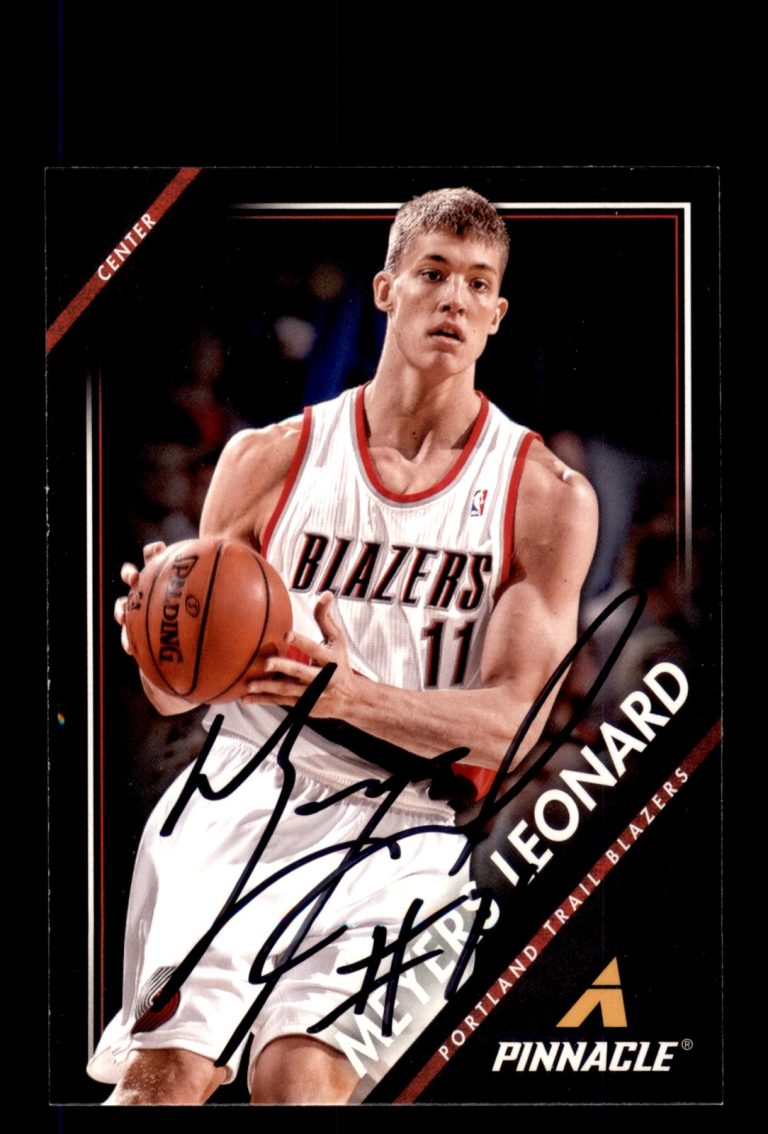 Signed Basketball Card Auto Meyers Leonard 2013-14 Pinnacle #195 Trail Blazers