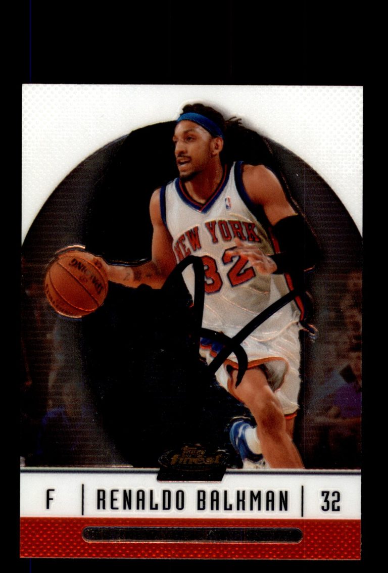 Signed Basketball Card Auto Renaldo Balkman 2006-07 Finest #93 New York Knicks