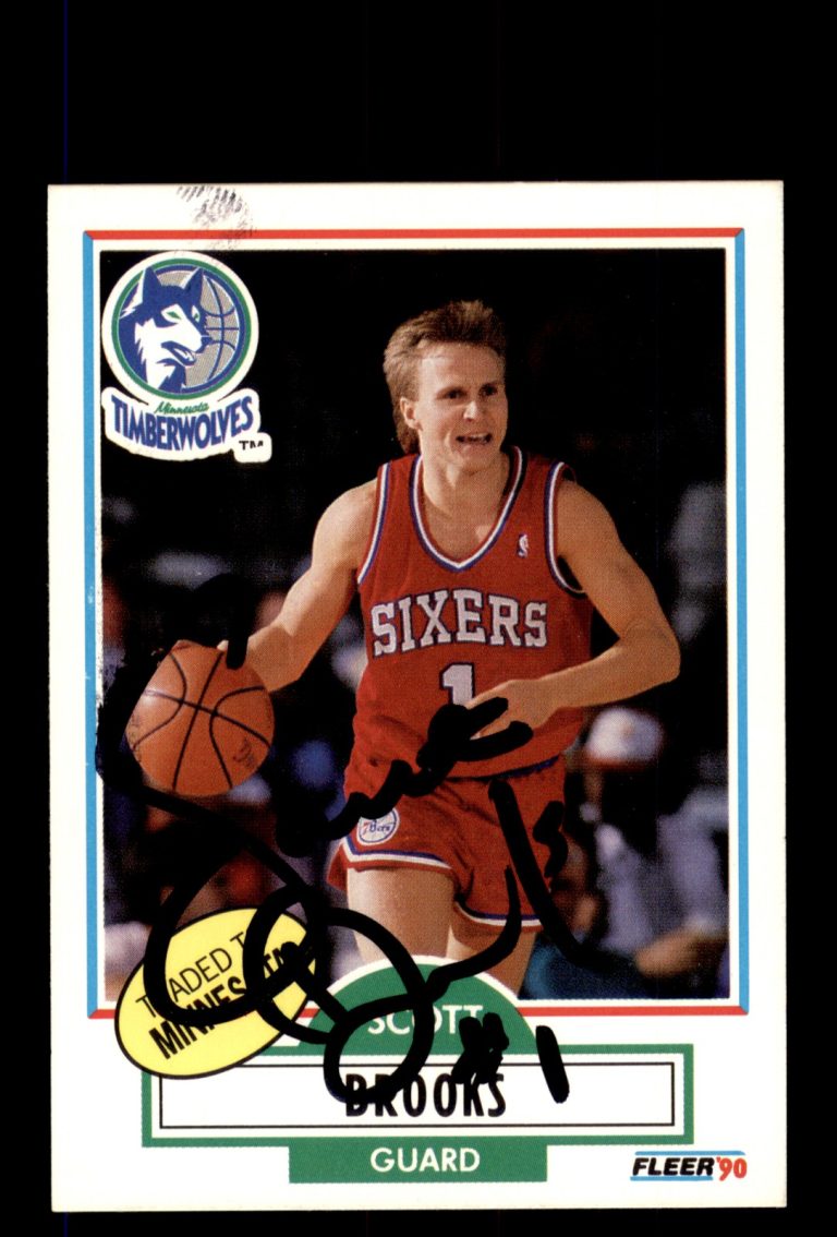 Signed Basketball Card Auto Scott Brooks 1990-91 Fleer #140 Timberwolves