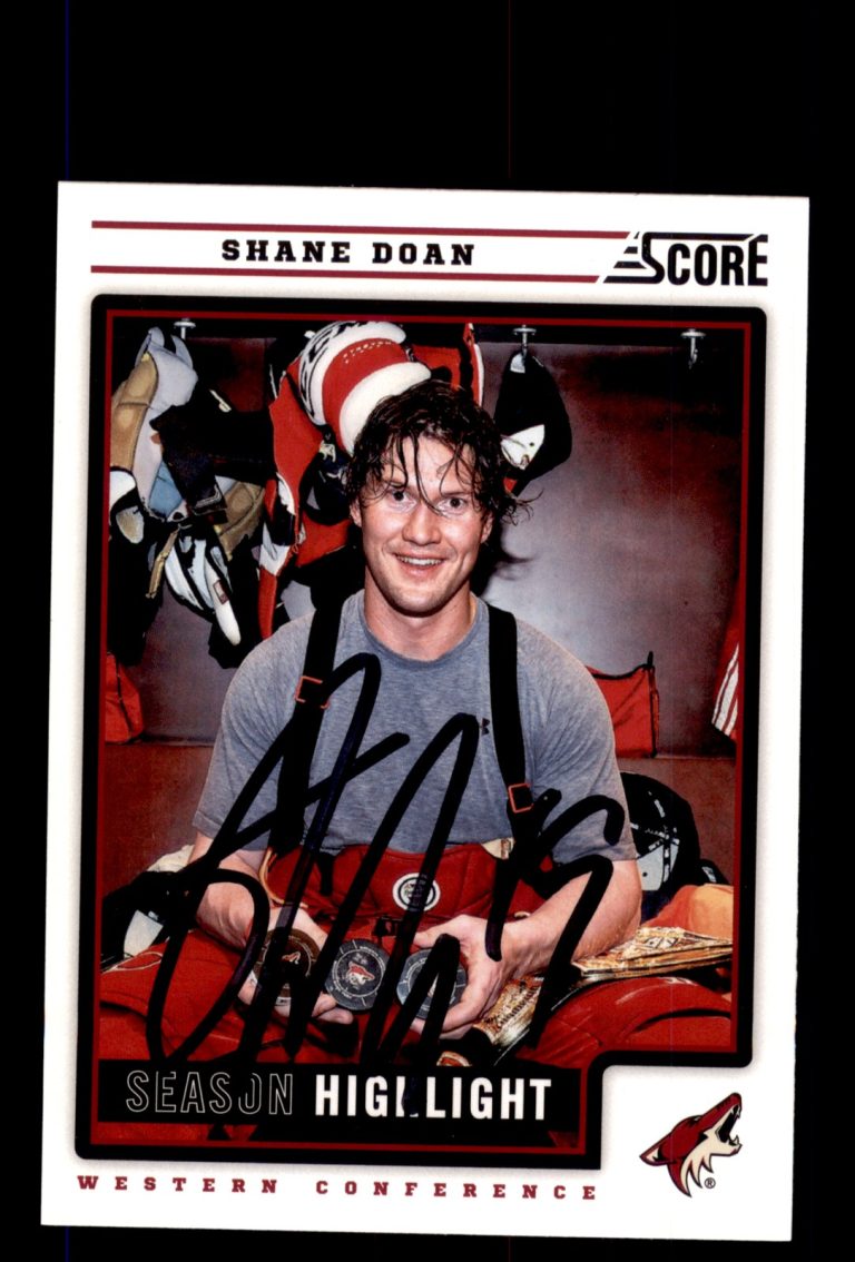 Signed Hockey Card Auto Shane Doan 2012-13 Score #40 Phoenix Coyotes