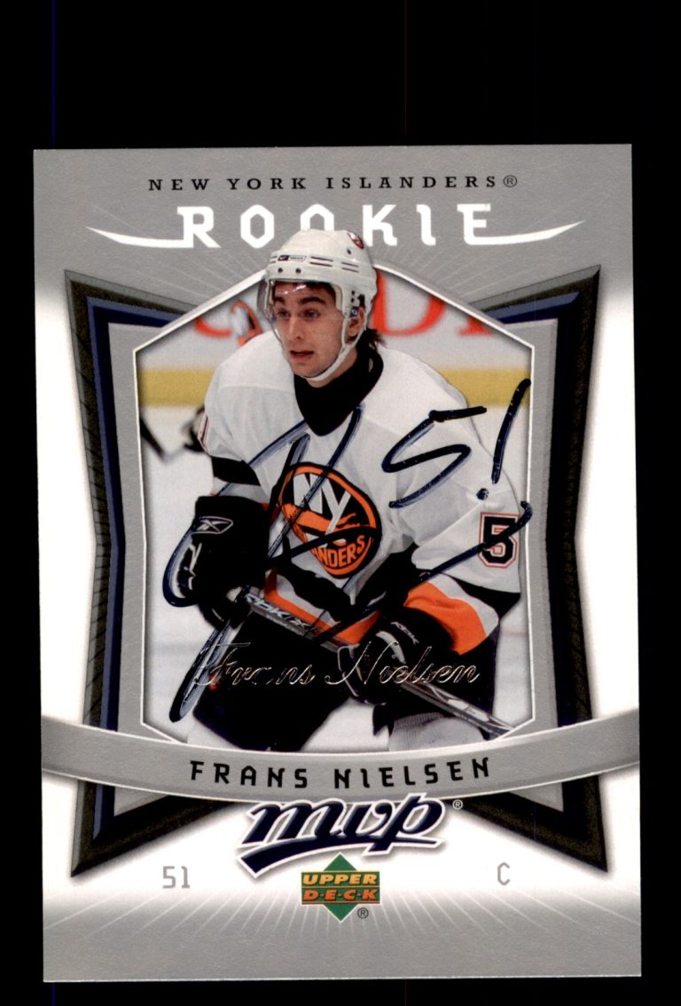 Signed Hockey Card Auto Frans Nielsen 2007-08 Upper Deck MVP #327 Islanders