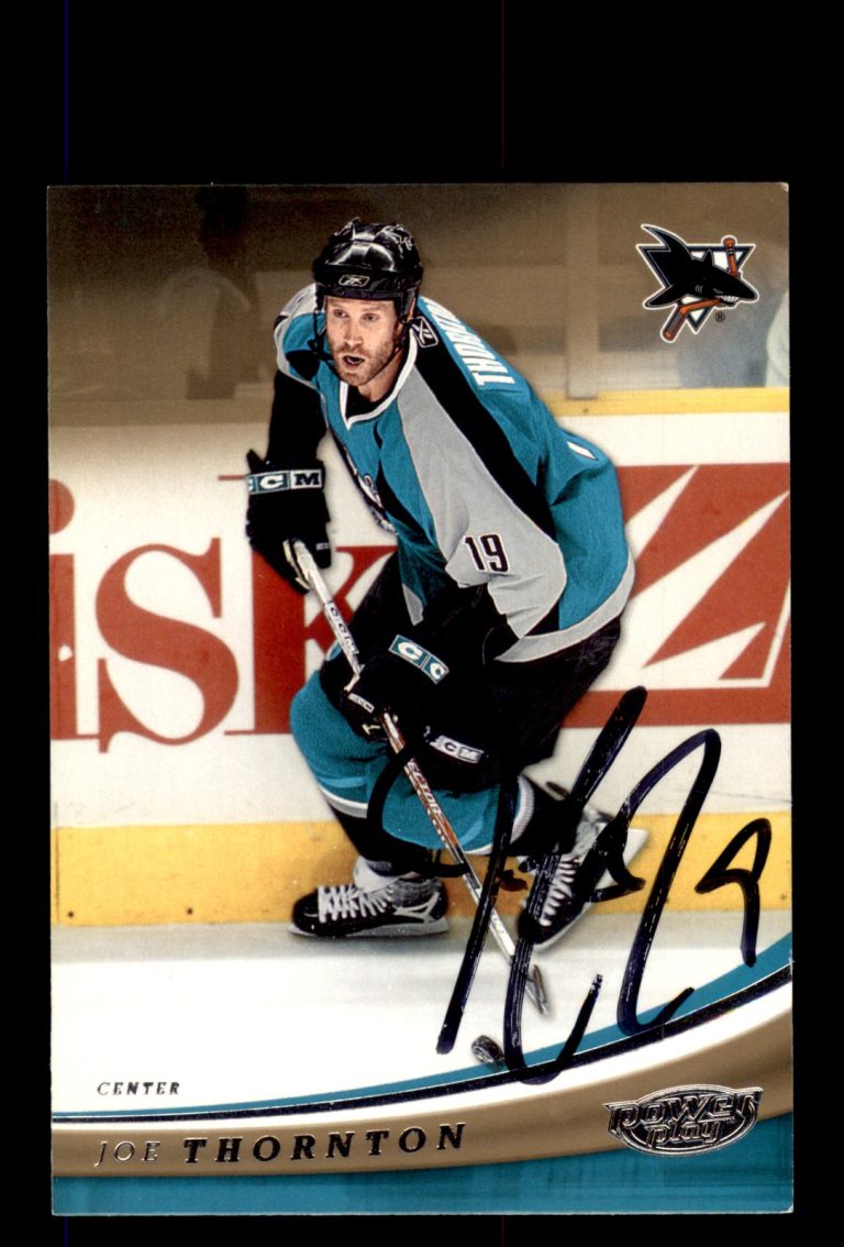 Signed Hockey Card Auto Joe Thornton 2006-07 Upper Deck Power Play #82 Sharks