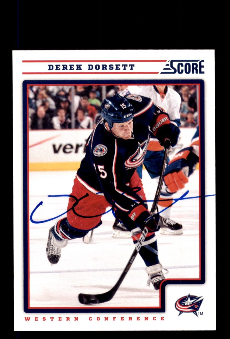 Signed Hockey Card Auto Derek Dorsett 2012-13 Score #151 Columbus Blue Jackets