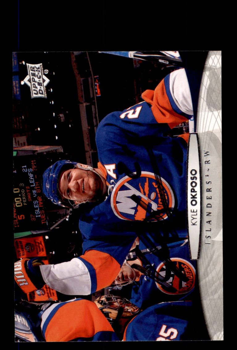 Signed Hockey Card Auto Kyle Okposo 2011-12 Upper Deck #84 New York Islanders