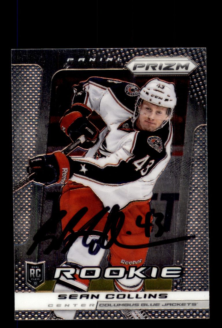 Signed Hockey Card Auto Sean Collins 2013-14 Panini Prizm #228 Blue Jackets