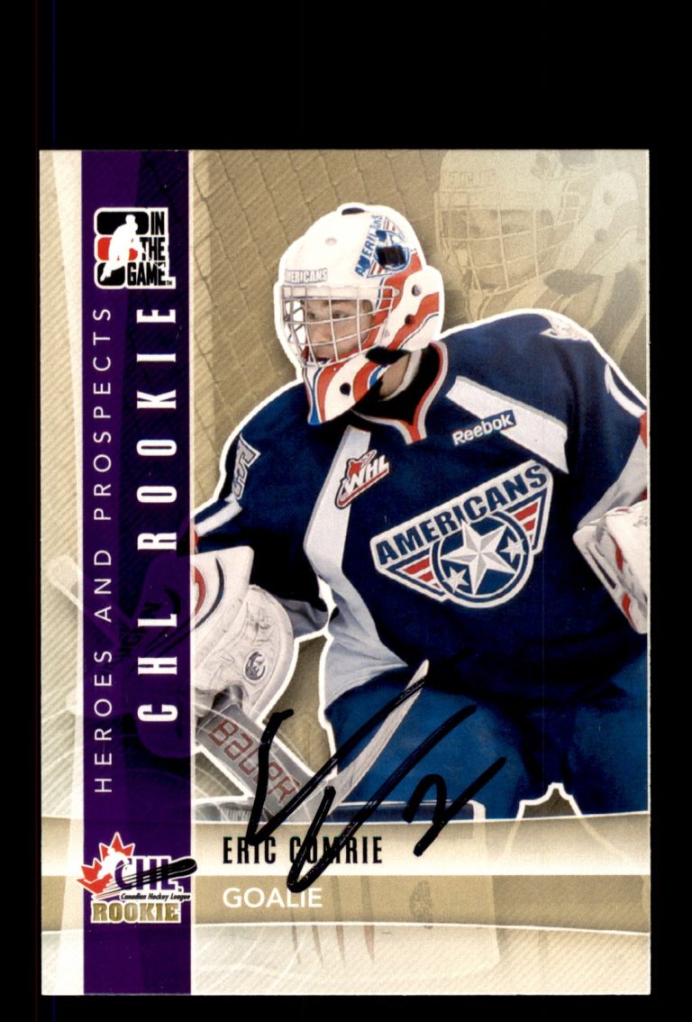 Signed Hockey Card Auto Eric Comrie 2011-12 In The Game Heroes and Prospects #96