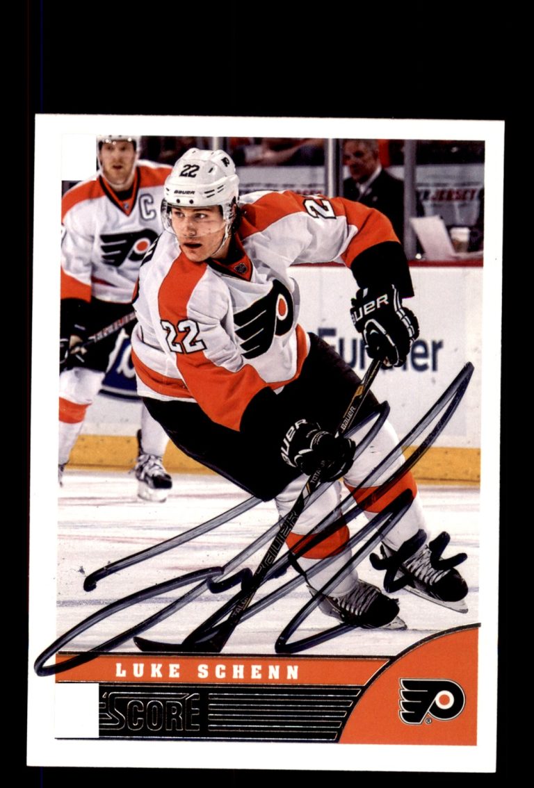 Signed Hockey Card Auto Luke Schenn 2013-14 Score #370 Philadelphia Flyers