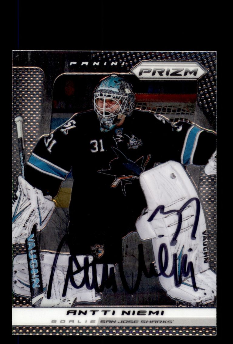 Signed Hockey Card Auto Antti Niemi 2013-14 Panini Prizm #178 San Jose Sharks
