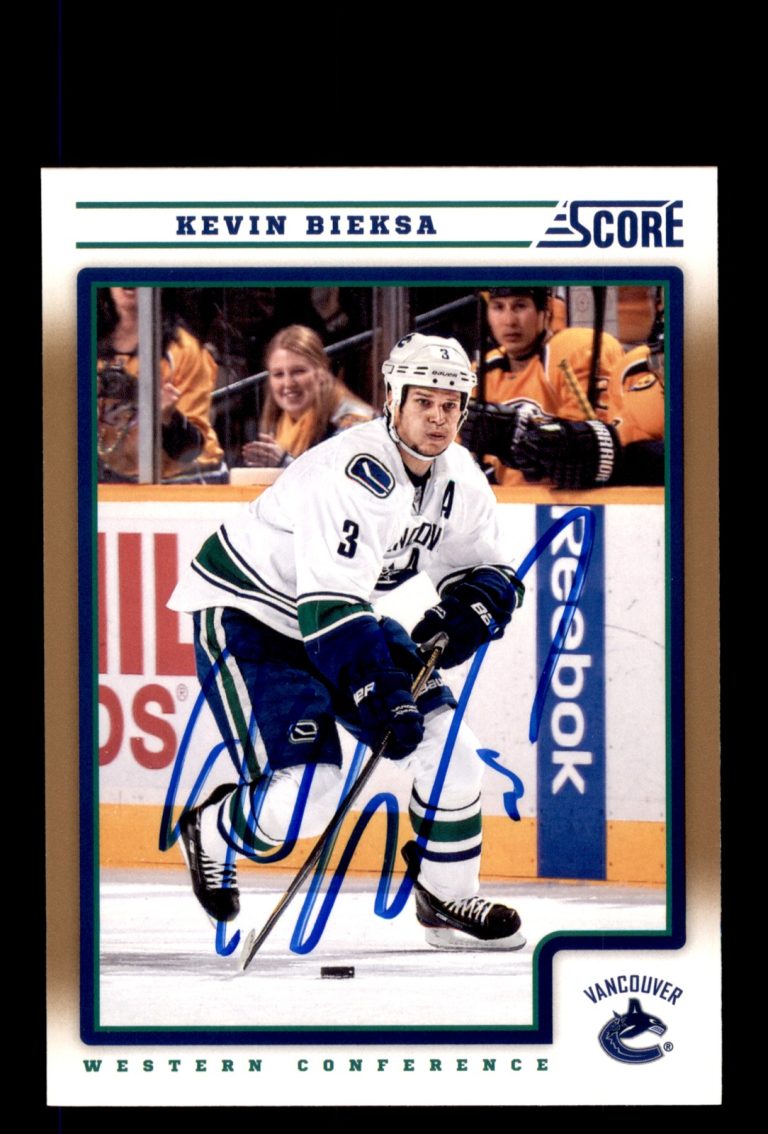 Signed Hockey Card Auto Kevin Bieksa 2012-13 Score #451 Vancouver Canucks