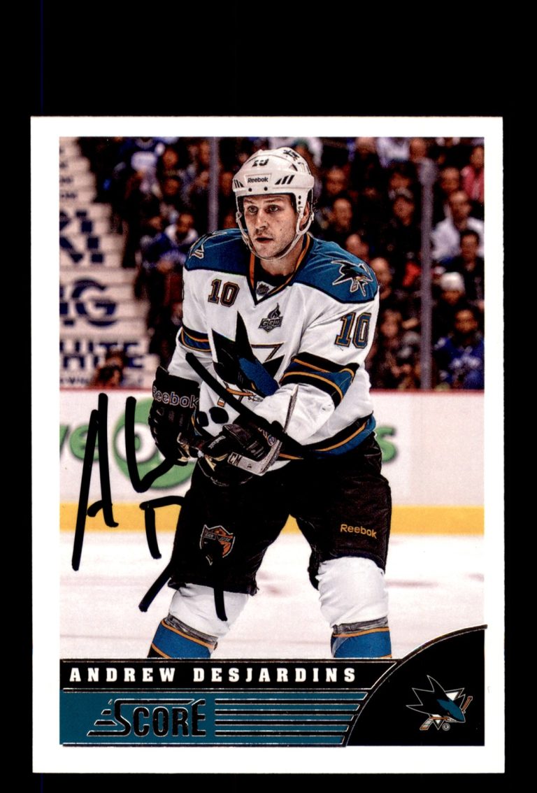 Signed Hockey Card Auto Andrew Desjardins 2013-14 Score #435 San Jose Sharks