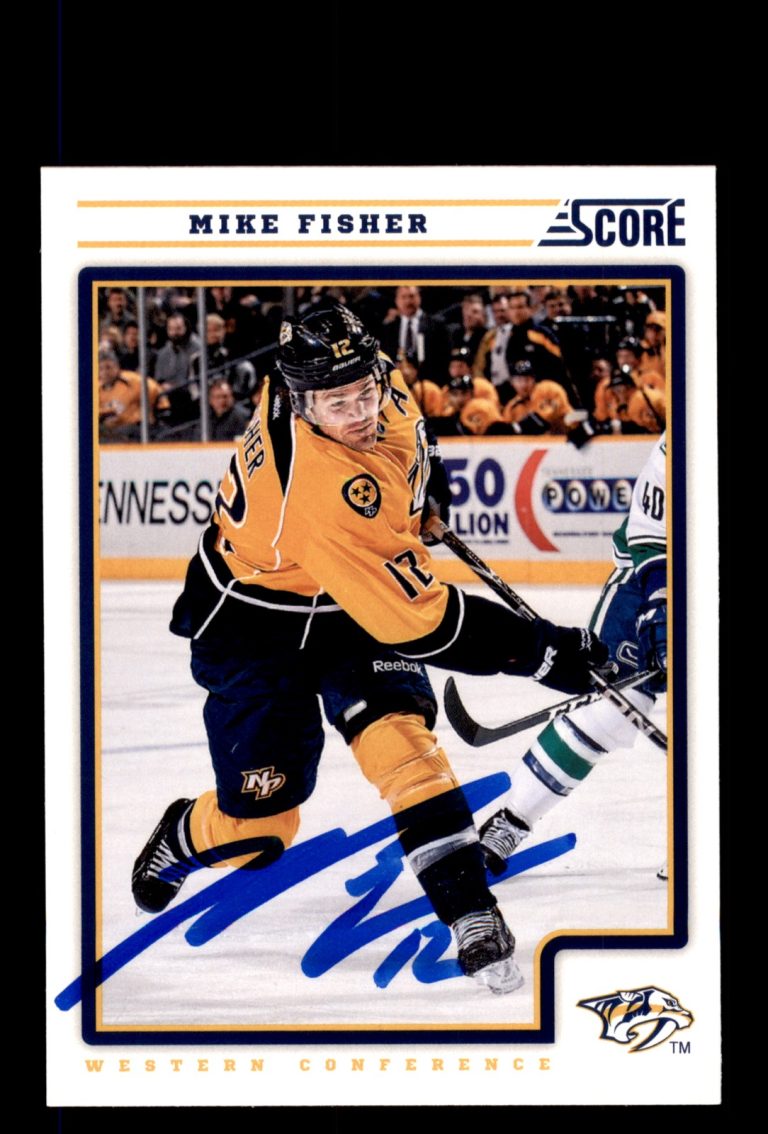 Signed Hockey Card Auto Mike Fisher 2012-13 Score #271 Nashville Predators