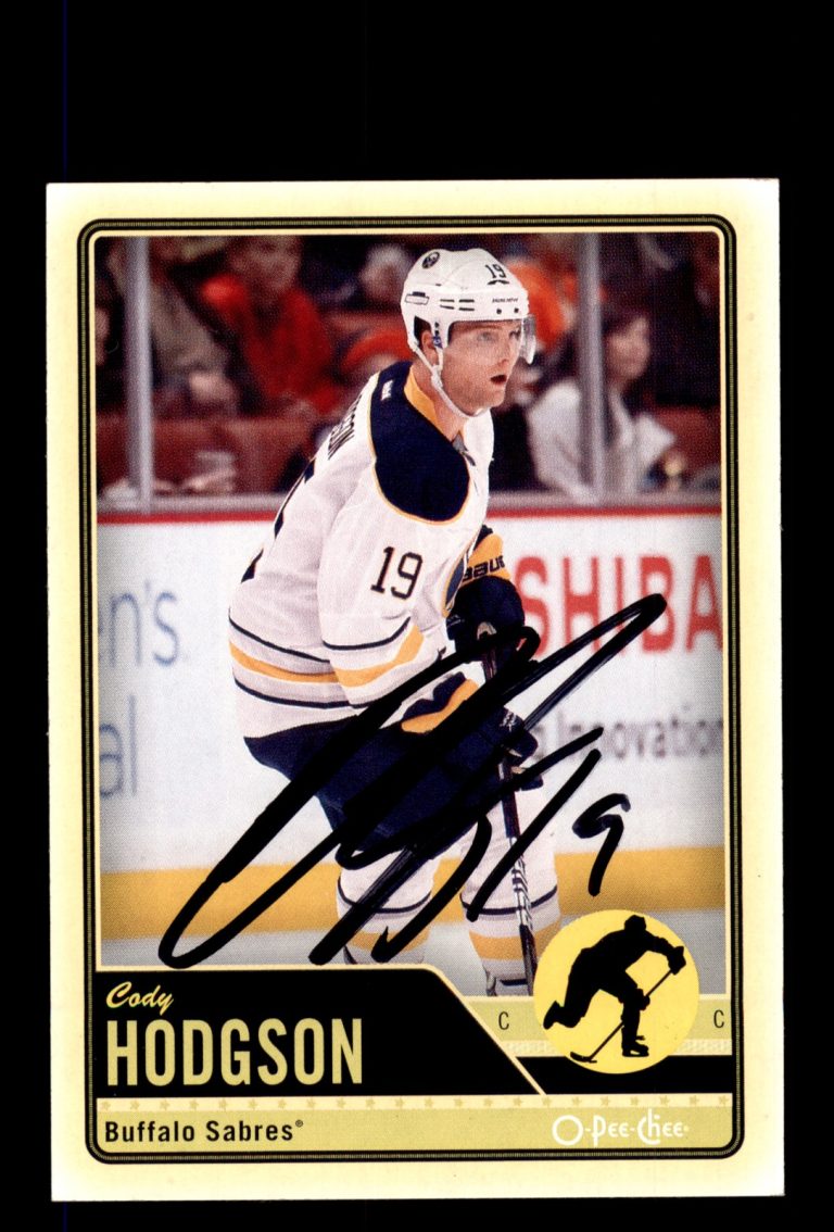 Signed Hockey Card Auto Cody Hodgson 2012-13 O-Pee-Chee #432 Buffalo Sabres
