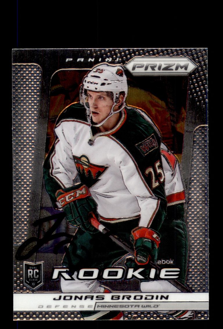 Signed Hockey Card Auto Jonas Brodin 2013-14 Panini Prizm #249 Minnesota Wild