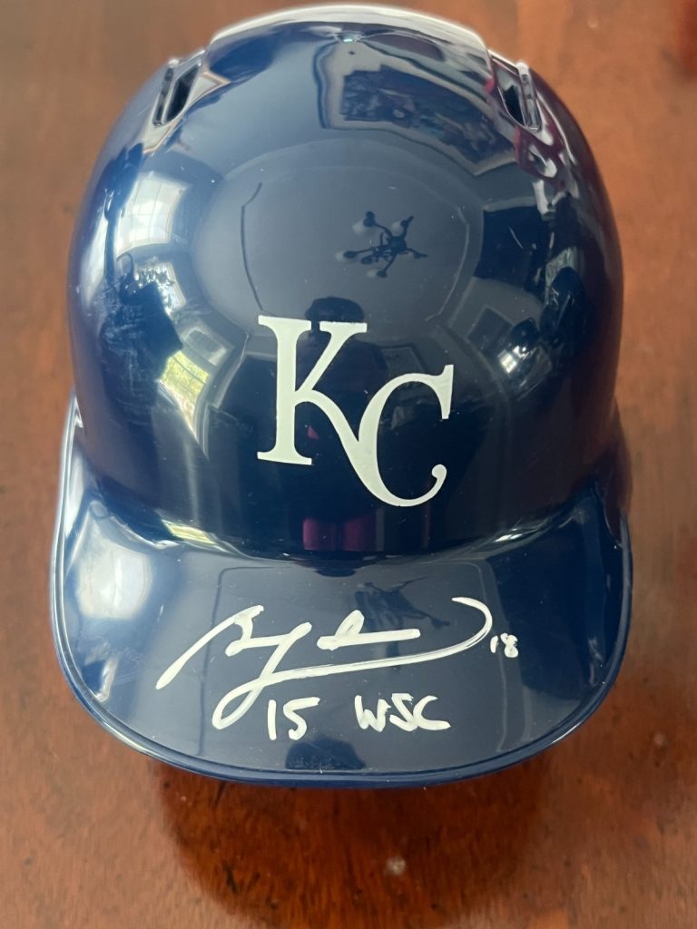 BEN ZOBRIST SIGNED MINI BASEBALL BATTING HELMET KANSAS CITY ROYAL 