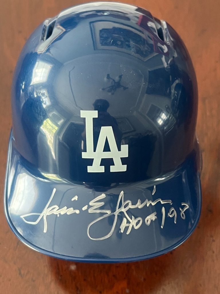JAIME JARRIN SIGNED MINI BASEBALL BATTING HELMET LOS ANGELES DODGERS HOF JSA COA