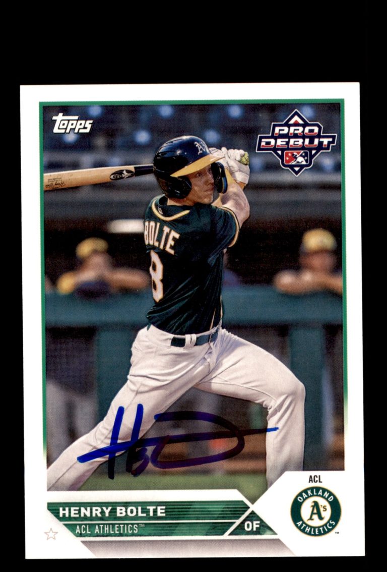 Signed Baseball Card Auto 2023 Topps Pro Debut #PD-48 Henry Bolte ACL Athletics