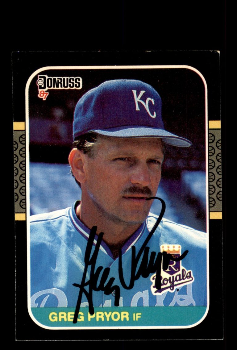 Signed Baseball Card Auto Greg Pryor 1987 Donruss #378 Kansas City Royals