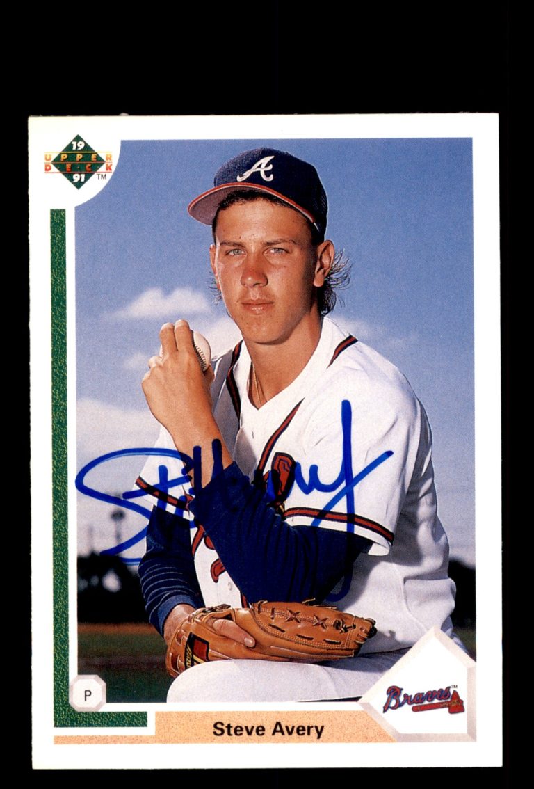 Signed Baseball Card Auto Steve Avery 1991 Upper Deck #365 Atlanta Braves