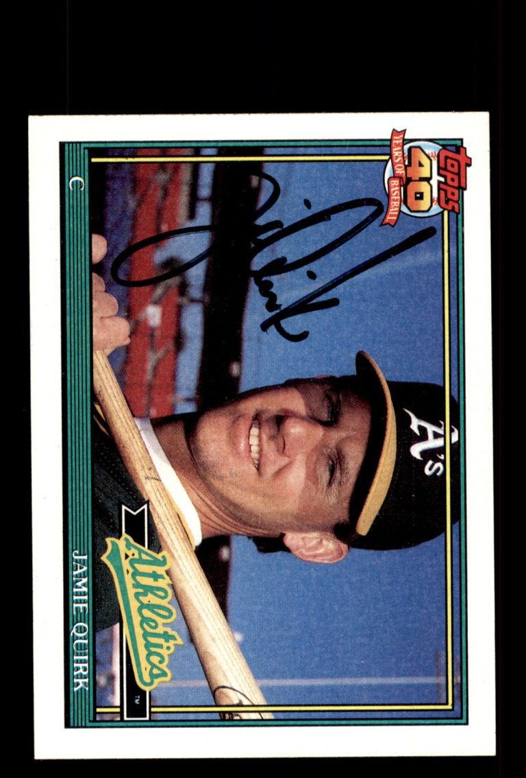 Signed Baseball Card Auto Jamie Quirk 1991 Topps #132 Oakland Athletics