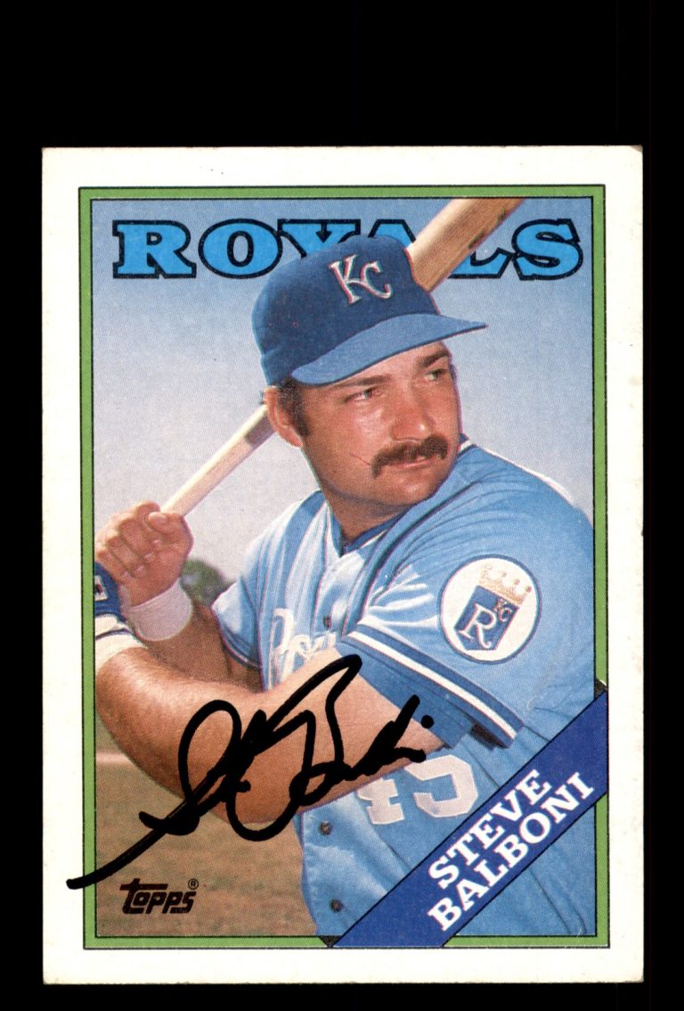 Signed Baseball Card Auto Steve Balboni 1988 Topps #638 Kansas City Royals