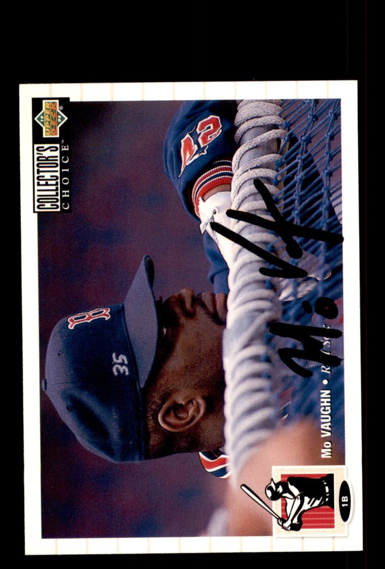 Signed Baseball Card Auto Mo Vaughn 1994 Collector's Choice #281 Boston Red Sox