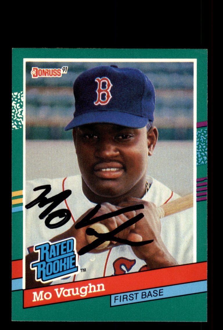 Signed Baseball Card Auto Mo Vaughn 1991 Donruss #430 Boston Red Sox