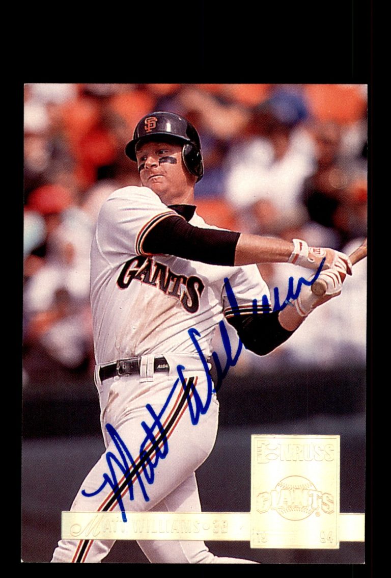 Signed Baseball Card Auto Matt Williams 1994 Donruss SE #90 San Francisco Giants