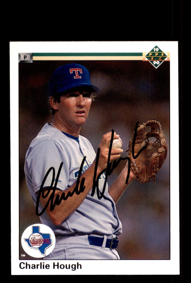 Signed Baseball Card Auto Charlie Hough 1990 Upper Deck #314 Texas Rangers