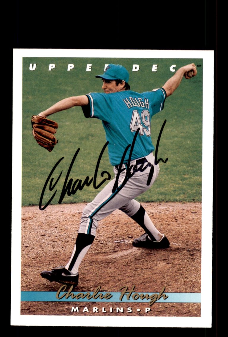 Signed Baseball Card Auto Charlie Hough 1993 Upper Deck #518 Florida Marlins