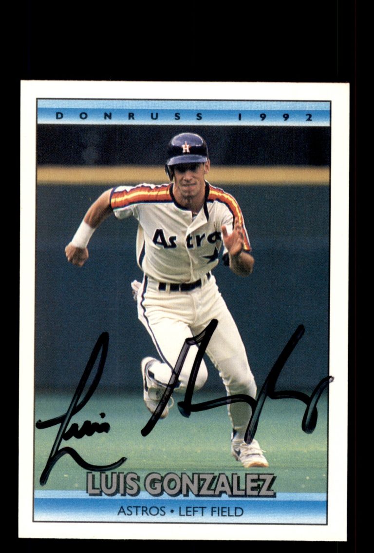 Signed Baseball Card Auto Luis Gonzalez 1992 Donruss #270 Houston Astros