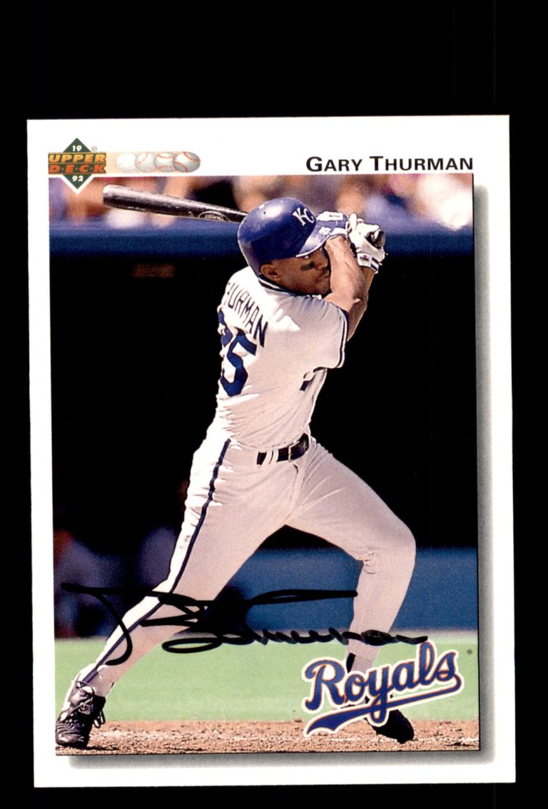 Signed Baseball Card Auto Gary Thurman 1992 Upper Deck #629 Kansas City Royals