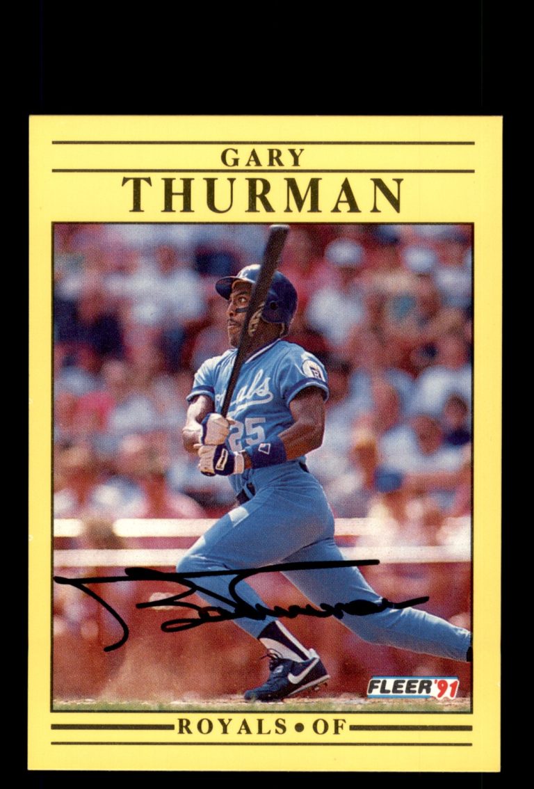 Signed Baseball Card Auto Gary Thurman 1991 Fleer #573 Kansas City Royals