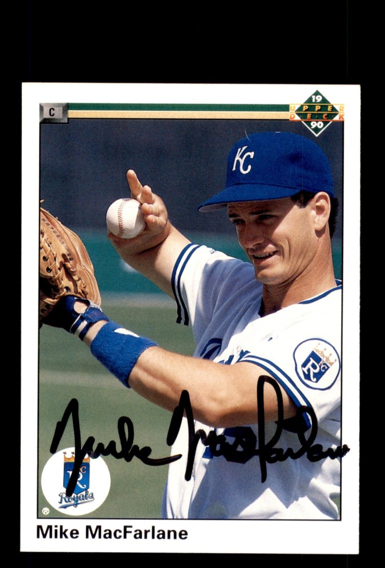 Signed Baseball Card Auto Mike Macfarlane 1990 Upper Deck #307 Royals