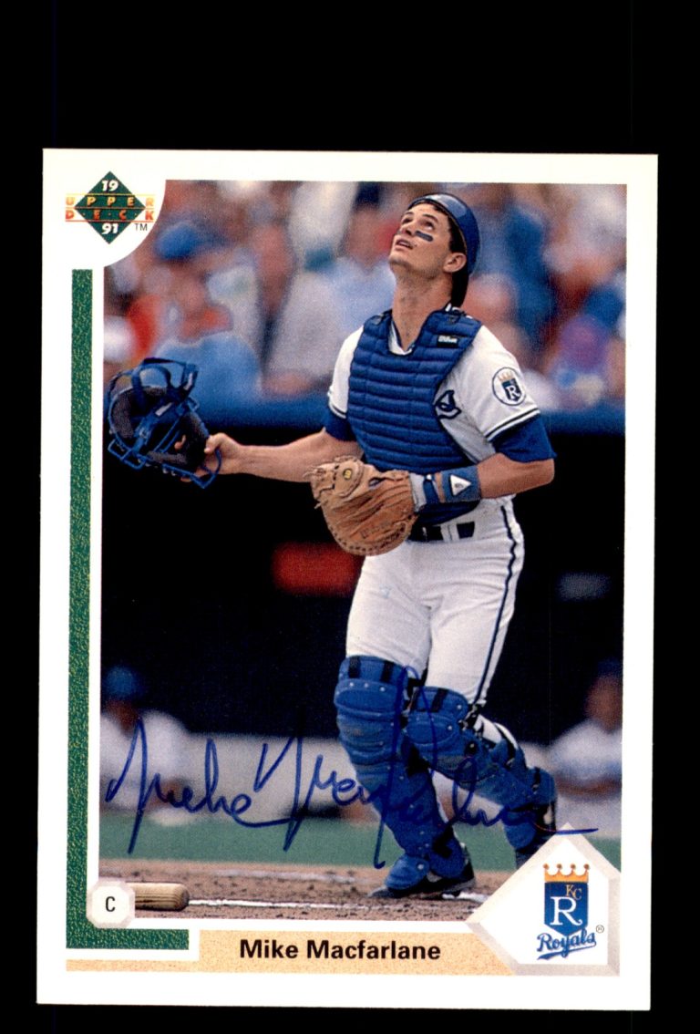 Signed Baseball Card Auto Mike Macfarlane 1991 Upper Deck #570 Royals