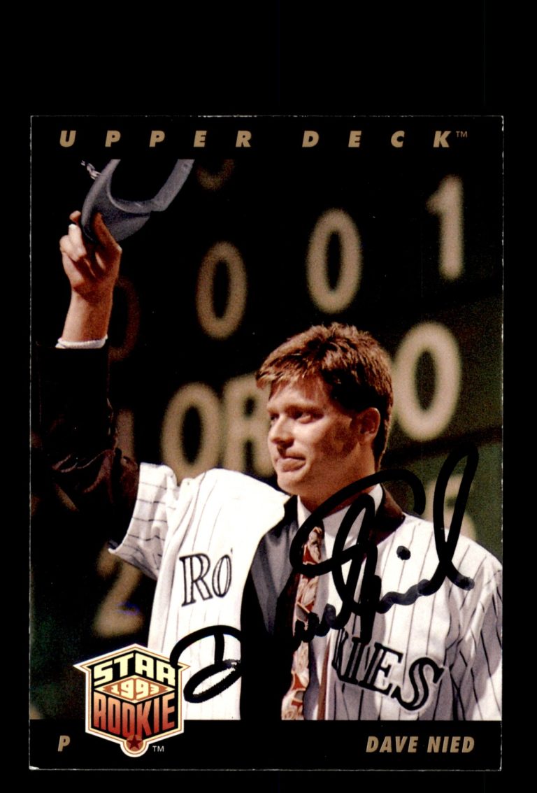 Signed Baseball Card Auto Dave Nied 1993 Upper Deck #27 Colorado Rockies