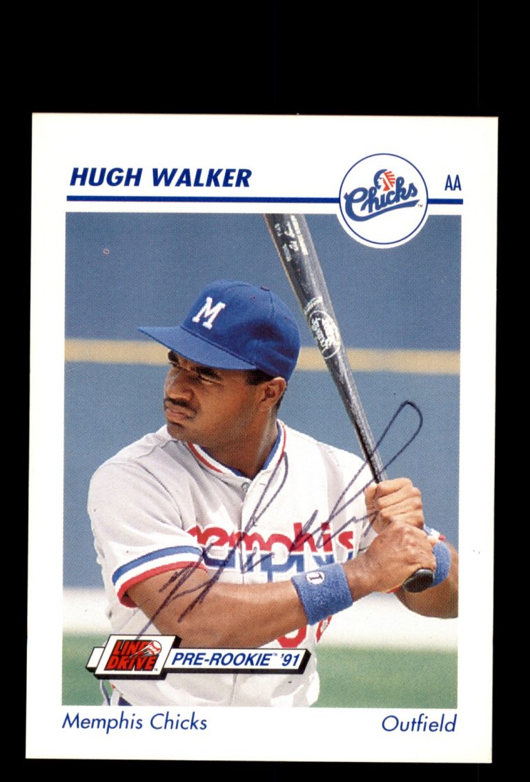Signed Baseball Card Auto Hugh Walker 1991 Line Drive AA #422 Memphis Chicks