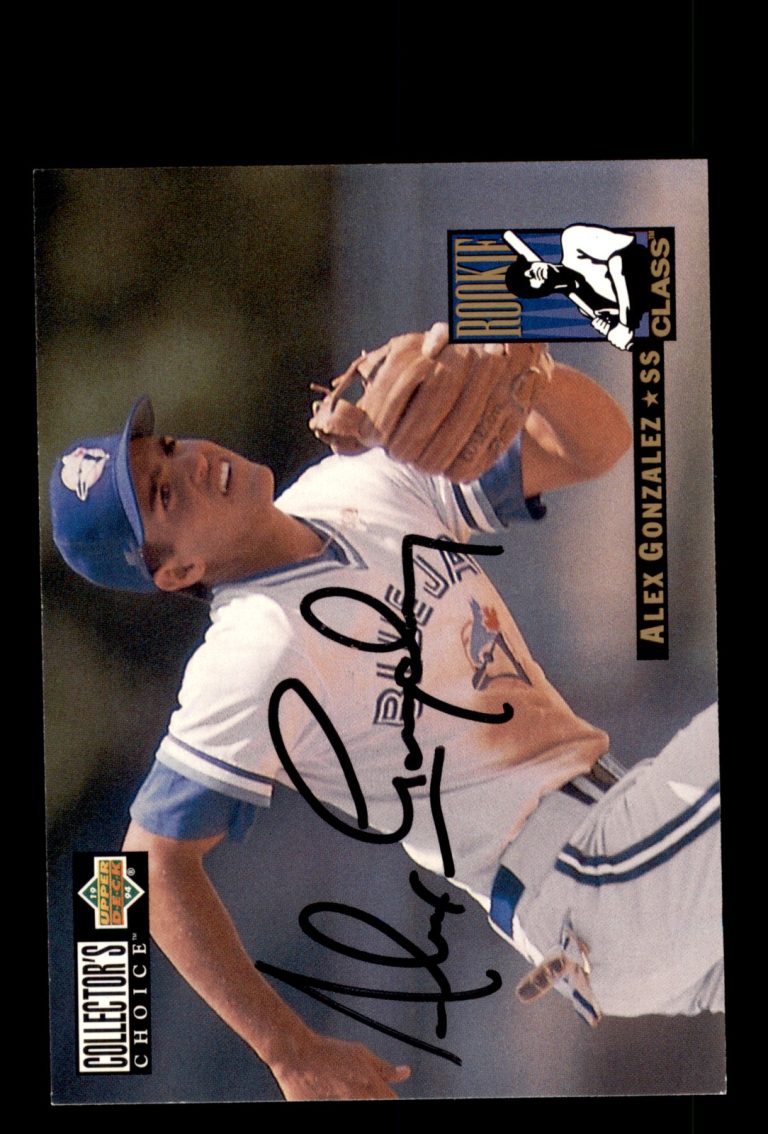 Signed Baseball Card Auto Alex Gonzalez 1994 Collector's Choice #8 Blue Jays