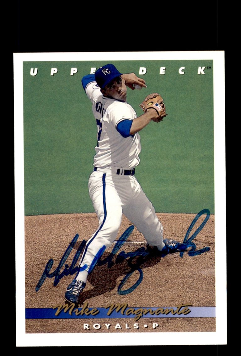 Signed Baseball Card Auto Mike Magnante 1993 Upper Deck #180 Kansas City Royals