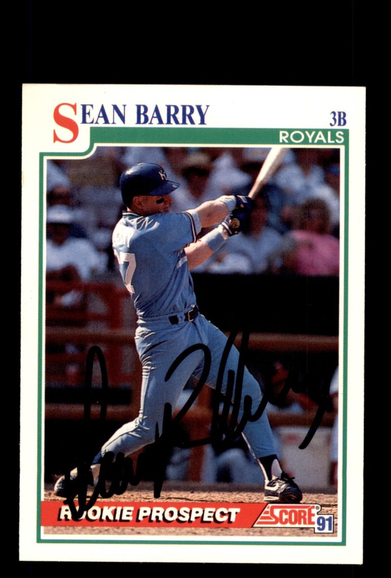 Signed Baseball Card Auto Sean Berry 1991 Score #764 Kansas City Royals