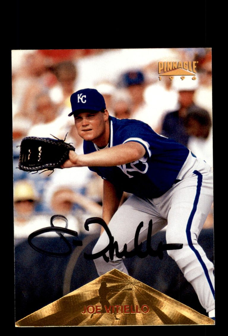 Signed Baseball Card Auto Joe Vitiello 1996 Pinnacle #175 Kansas City Royals